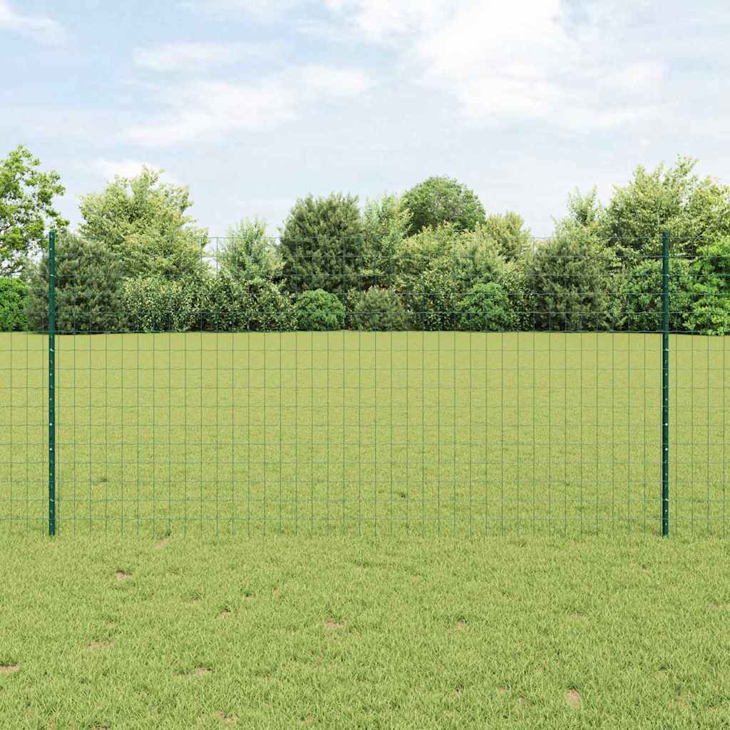 Euro Fence with Post 25 x 1.2 m PVC-Coated Steel Mesh Green 25 x 1 m – 50 x 0.6 m 25 x 1.2 m fence (7.7 x 6.4 cm mesh)