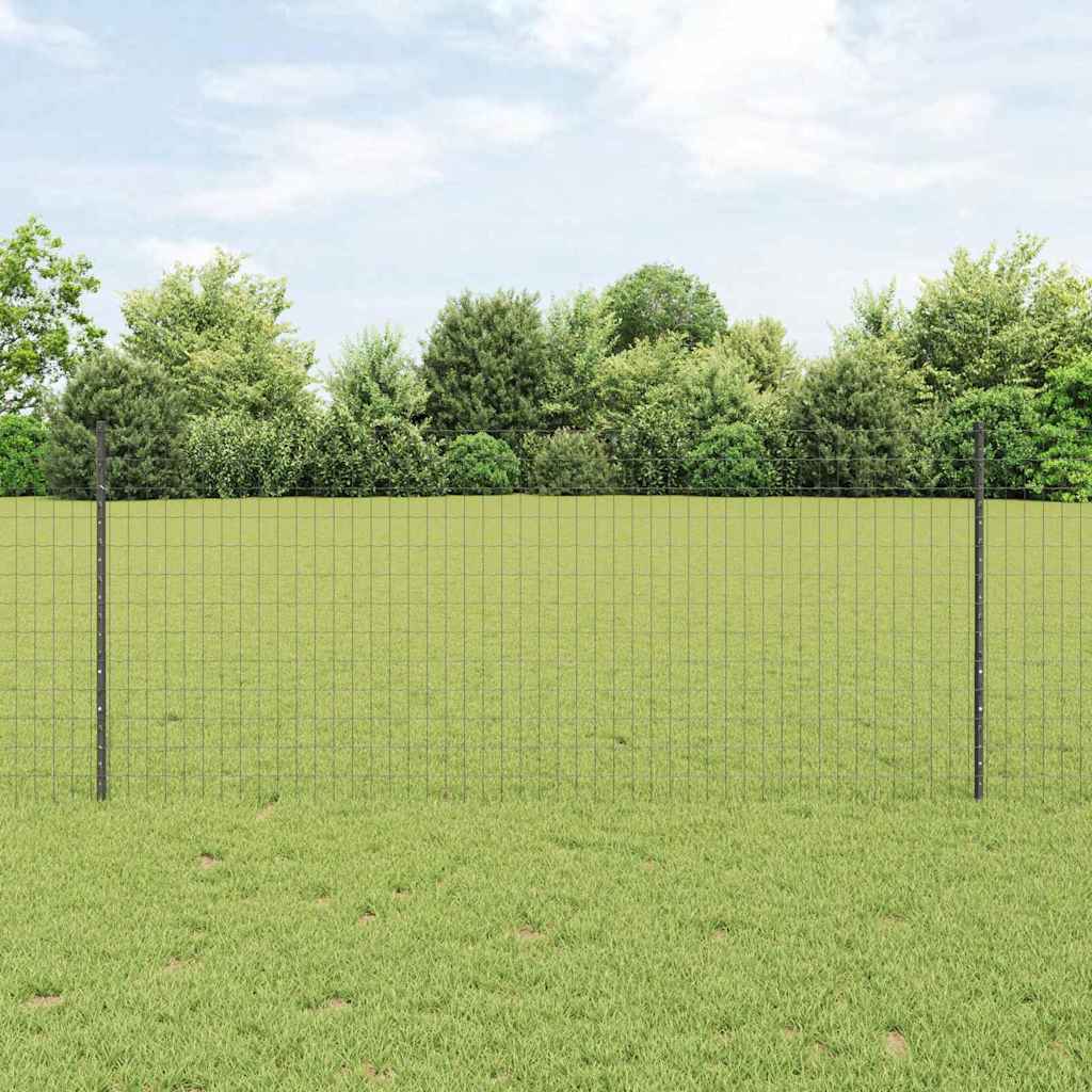 Euro Fence with Post 10 x 1 m PVC-Coated Steel Mesh Grey 10 x 0.4 m – 10 x 1 m 10 x 1 m fence (5 x 7.5 cm mesh)