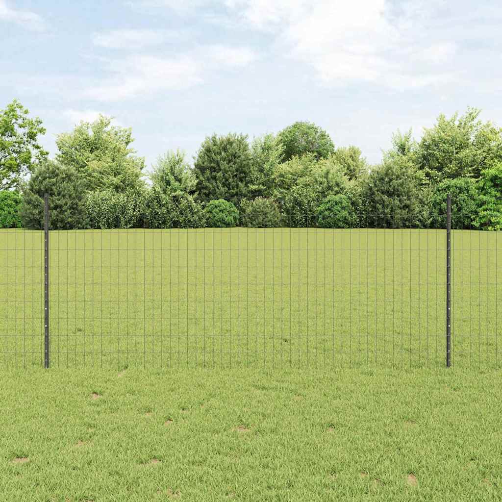 Euro Fence with Post 10 x 1 m PVC-Coated Steel Mesh Grey 10 x 0.4 m – 10 x 1 m 10 x 1 m fence (5 x 10 cm mesh)