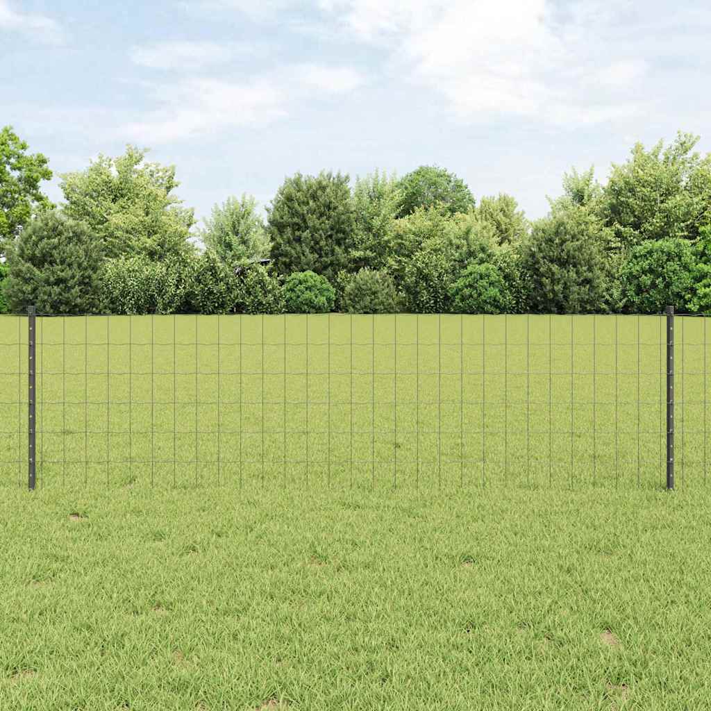 Euro Fence with Post 10 x 1 m PVC-Coated Steel Mesh Grey 10 x 0.4 m – 10 x 1 m 10 x 0.6 m fence (7.5 x 10 cm mesh)