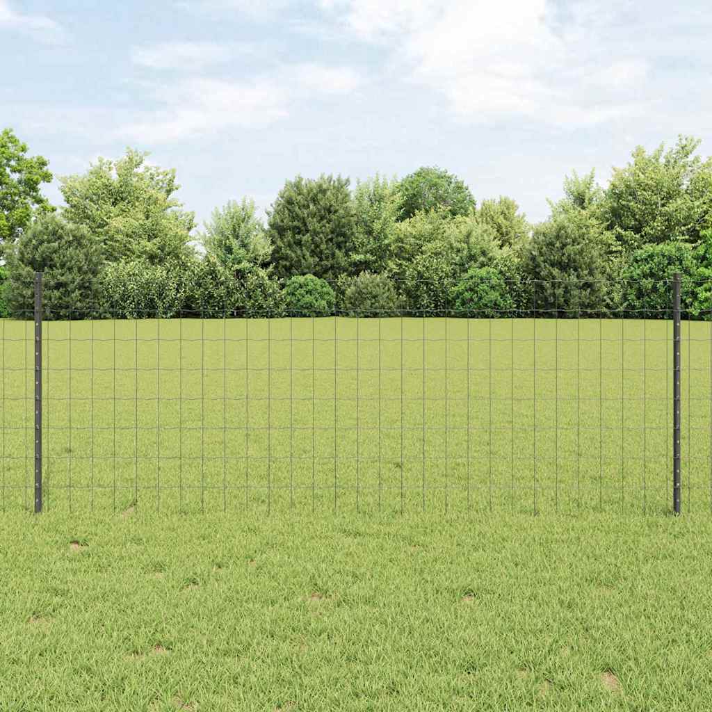 Euro Fence with Post 10 x 1 m PVC-Coated Steel Mesh Grey 10 x 0.4 m – 10 x 1 m 10 x 0.8 m fence (7.5 x 10 cm mesh)