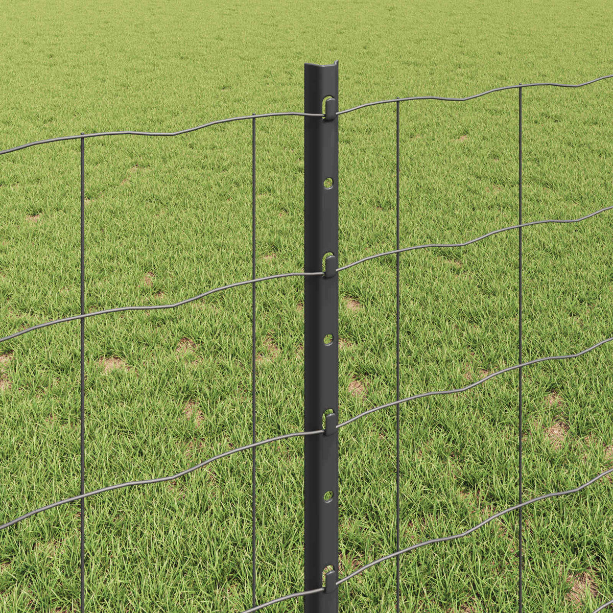 Euro Fence with Post 10 x 1 m PVC-Coated Steel Mesh Grey 10 x 0.4 m – 10 x 1 m 10 x 0.8 m fence (10 x 10 cm mesh)