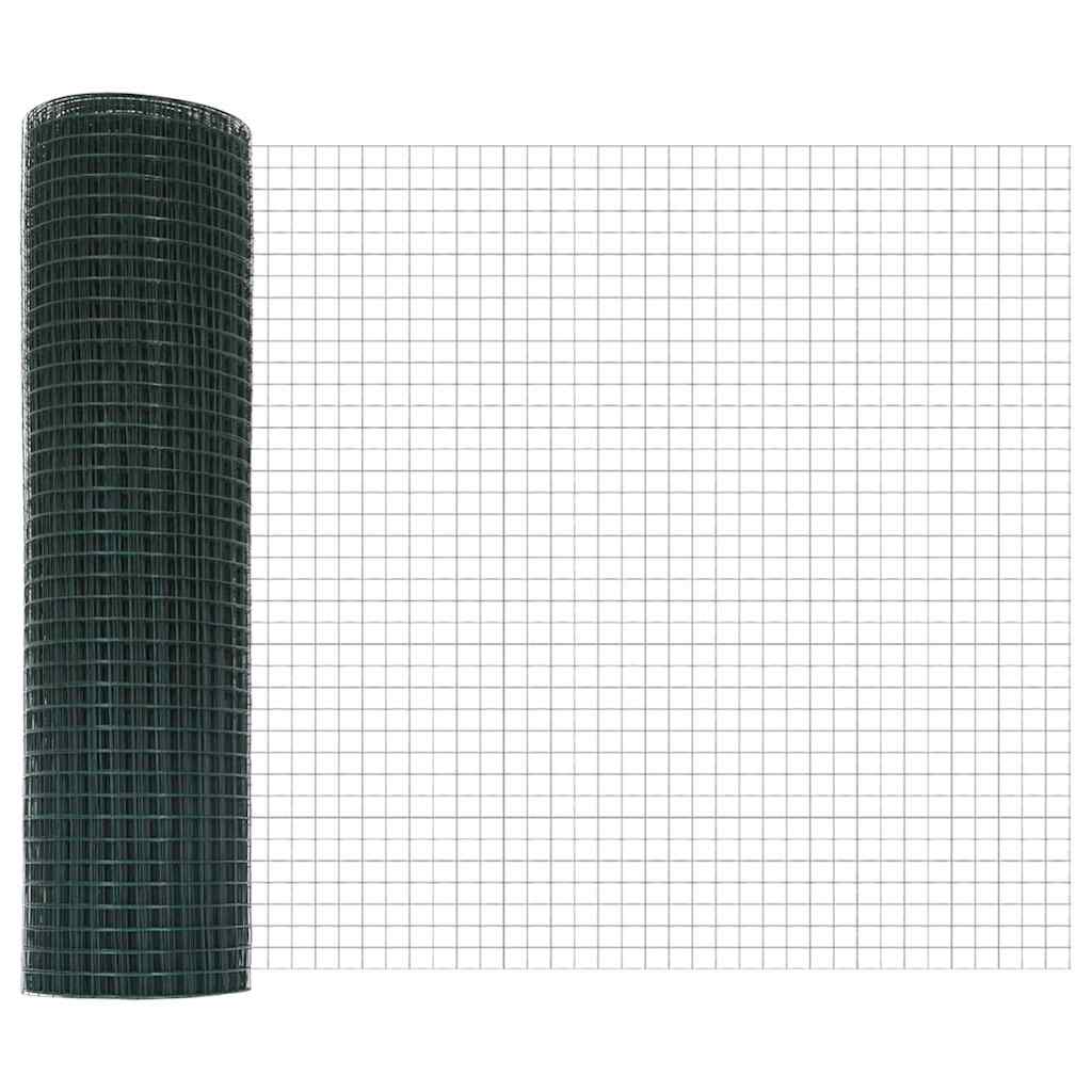 Welded Wire Fence with Posts 10 x 1 m Galvanised Steel Green 10 x 0.4 m – 10 x 1.2 m 10 x 0.5 m fence (1.9 x 1.9 cm mesh)