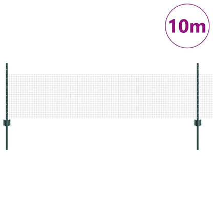 Welded Wire Fence with Posts 10 x 1 m Galvanised Steel Green 10 x 0.4 m – 10 x 1.2 m 10 x 0.5 m fence (1.9 x 1.9 cm mesh)