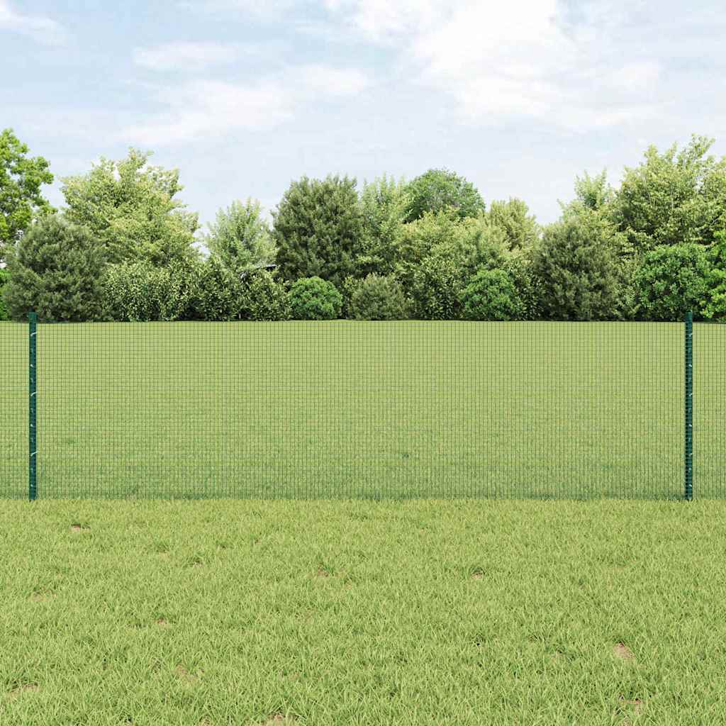 Welded Wire Fence with Posts 10 x 1 m Galvanised Steel Green 10 x 0.4 m – 10 x 1.2 m 10 x 0.6 m fence (1.2 x 1.2 cm mesh)