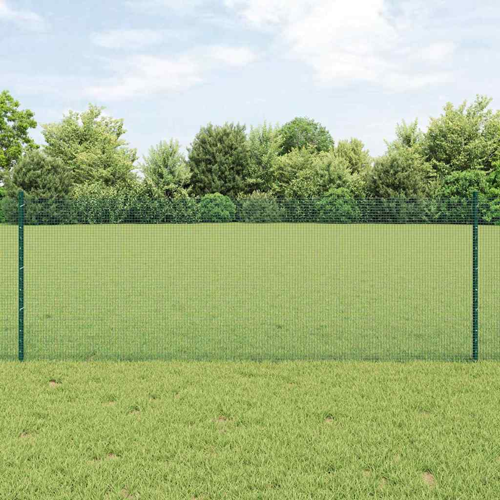 Welded Wire Fence with Posts 10 x 1 m Galvanised Steel Green 10 x 0.4 m – 10 x 1.2 m 10 x 0.8 m fence (1.2 x 1.2 cm mesh)