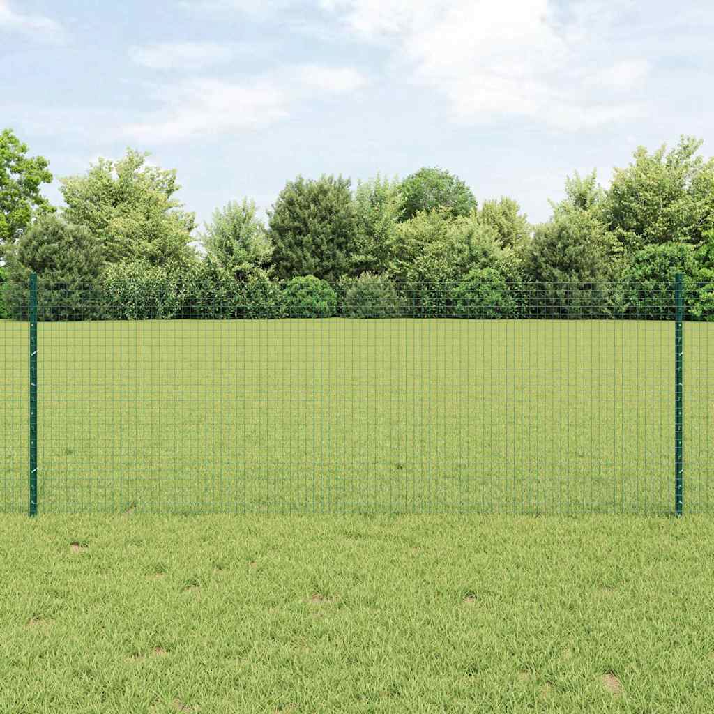 Welded Wire Fence with Posts 10 x 1 m Galvanised Steel Green 10 x 0.4 m – 10 x 1.2 m 10 x 0.8 m fence (2.5 x 2.5 cm mesh)