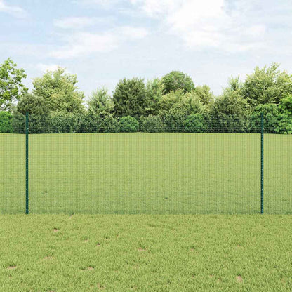Welded Wire Fence with Posts 10 x 1 m Galvanised Steel Green 10 x 0.4 m – 10 x 1.2 m 10 x 1 m fence (1.6 x 1.6 cm mesh)