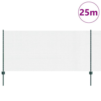 Welded Wire Fence with Posts 25 x 1 m Galvanised Steel Green 25 x 0.8 m – 50 x 0.5 m 25 x 1 m fence (1.2 x 1.2 cm mesh)