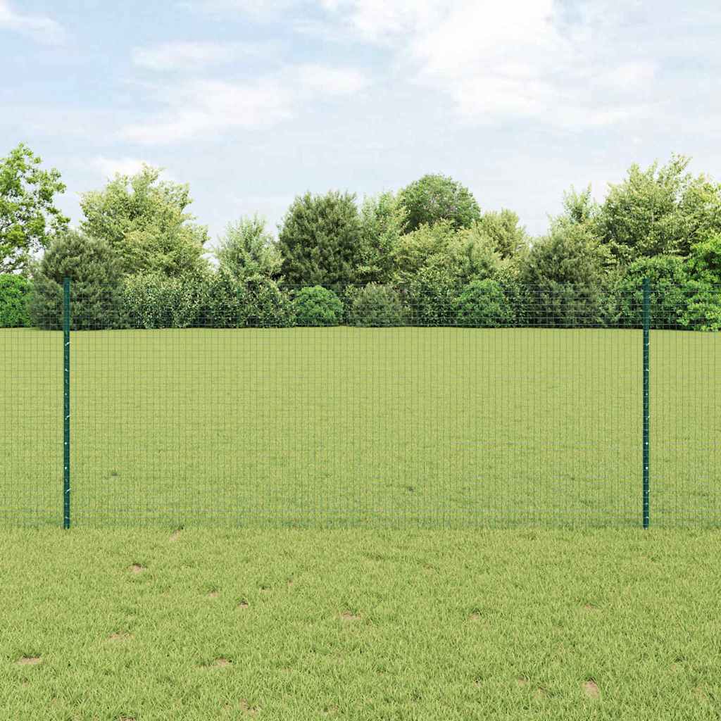 Welded Wire Fence with Posts 25 x 1 m Galvanised Steel Green 25 x 0.8 m – 50 x 0.5 m 25 x 1 m fence (2.5 x 2.5 cm mesh)