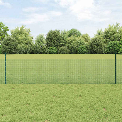 Welded Wire Fence with Posts 25 x 1 m Galvanised Steel Green 25 x 0.8 m – 50 x 0.5 m 50 x 0.5 m fence (1.2 x 1.2 cm mesh)