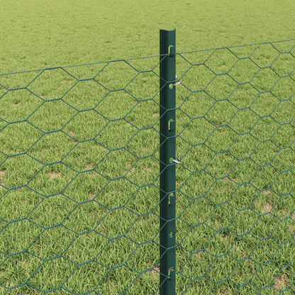 Hexagonal Fence with Post 10 x 0.5 m PVC-Coated Steel Green 10 x 0.4 m – 10 x 1 m 10 x 0.8 m fence (3.6 cm width mesh)