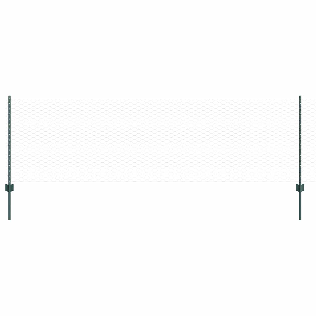 Hexagonal Fence with Post 10 x 0.5 m PVC-Coated Steel Green 10 x 0.4 m – 10 x 1 m 10 x 0.8 m fence (3.6 cm width mesh)