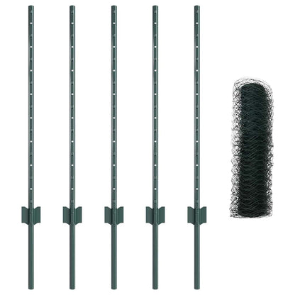 Hexagonal Fence with Post 10 x 0.5 m PVC-Coated Steel Green 10 x 0.4 m – 10 x 1 m 10 x 0.8 m fence (3.6 cm width mesh)