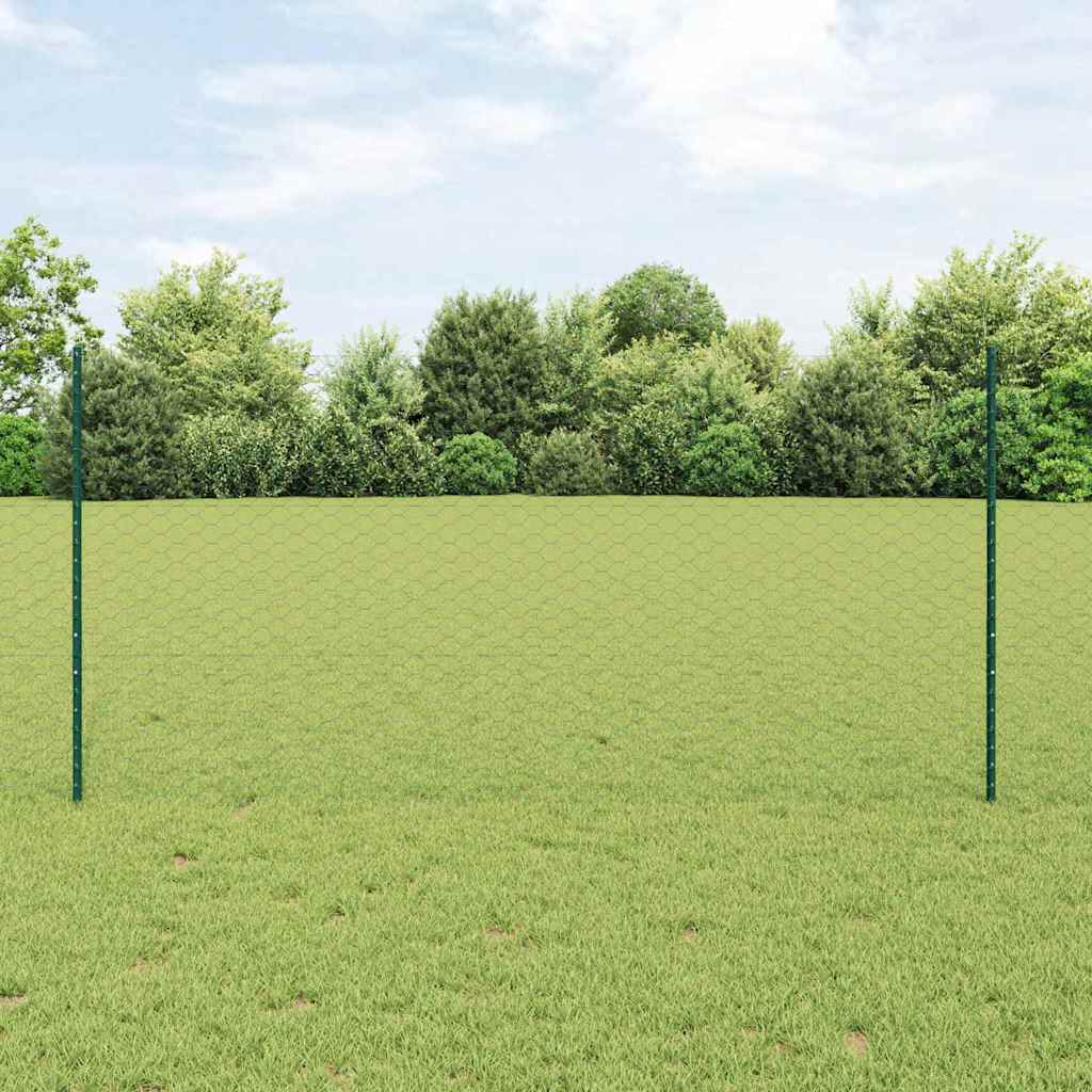 Hexagonal Fence with Post 100 x 0.8 m PVC-Coated Steel Green 100 x 0.6 m – 100 x 1.6 m 100 x 1.2 m fence (5 cm width mesh)