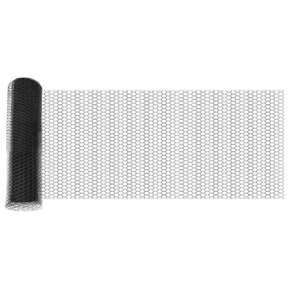 Hexagonal Fence with Post 10 x 1 m PVC-Coated Steel Mesh Grey 10 x 0.4 m – 10 x 1 m 10 x 0.8 m fence (1.3 cm width mesh)