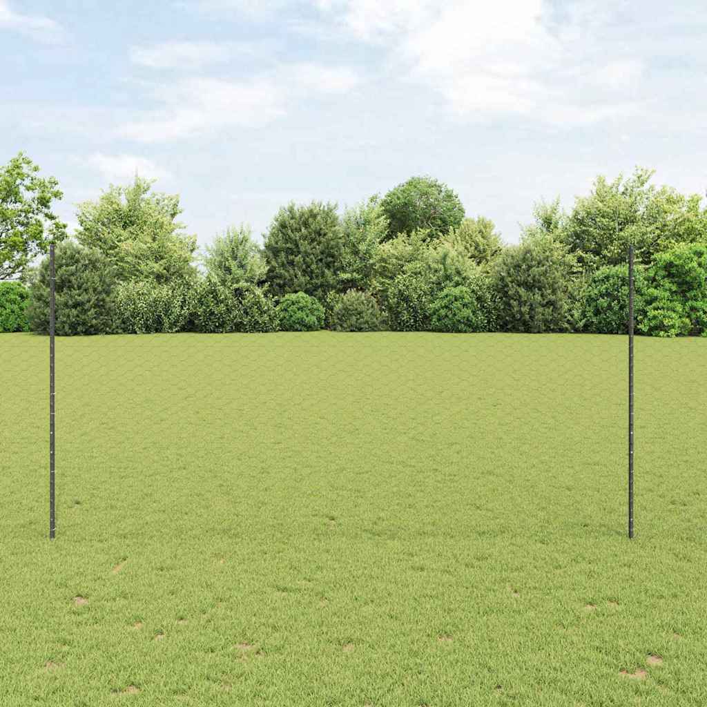 Hexagonal Fence with Post 25 x 0.8 m PVC-Coated Steel Mesh Grey 25 x 0.6 m – 50 x 0.5 m 25 x 1.5 m fence (5 cm width mesh)