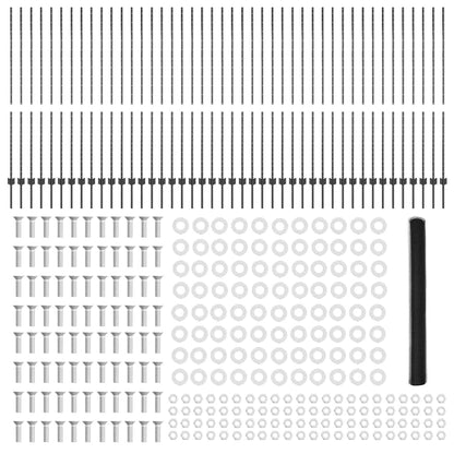 vidaXL Hexagonal Fence with Post 100 x 1.6 m PVC-Coated Steel Grey 6