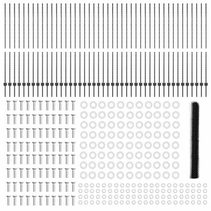 vidaXL Hexagonal Fence with Post 100 x 1.6 m PVC-Coated Steel Grey 6
