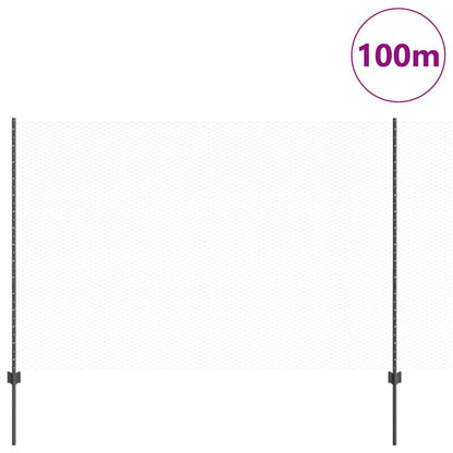 vidaXL Hexagonal Fence with Post 100 x 1.6 m PVC-Coated Steel Grey 3