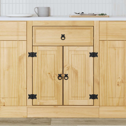 Cabinet SKI Honey Brown 80 x 46 x 81 cm Solid Pine Wood Base cabinet with doors & drawer