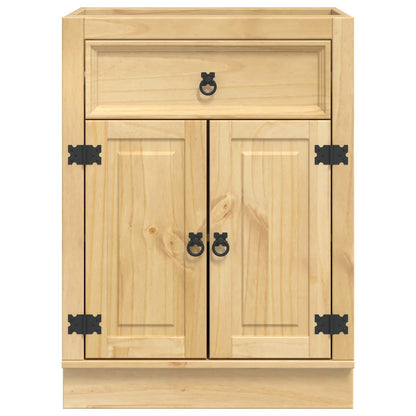 Cabinet SKI Honey Brown 80 x 46 x 81 cm Solid Pine Wood Base cabinet with doors & drawer