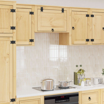 Cabinet SKI Honey Brown 80 x 46 x 81 cm Solid Pine Wood Wall cabinet with flip-up door