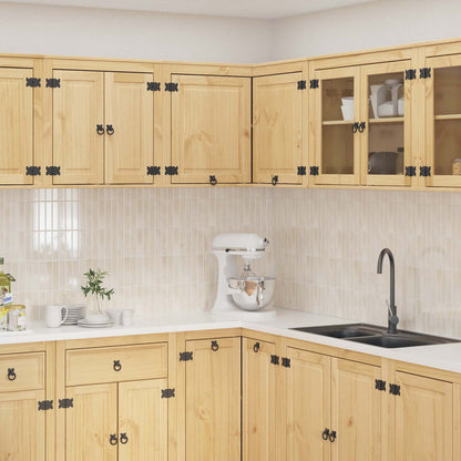 Cabinet SKI Honey Brown 80 x 46 x 81 cm Solid Pine Wood Corner wall cabinet