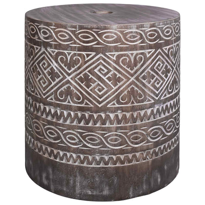 Parasol Base 23 kg Solid Wood Cylindrical White washed
