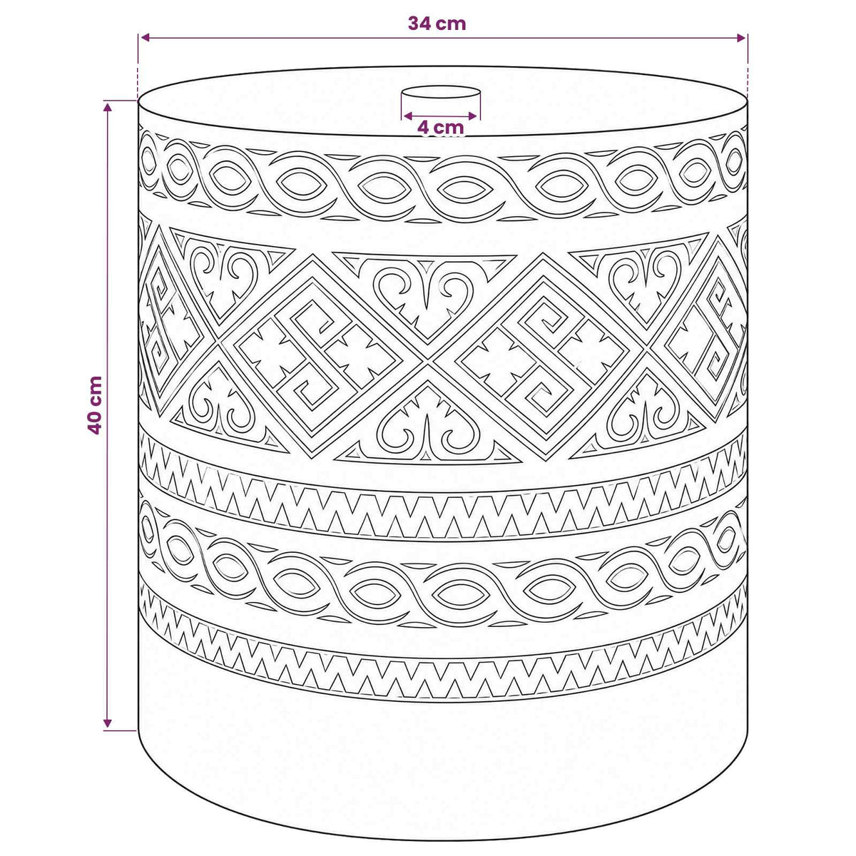 Parasol Base 23 kg Solid Wood Cylindrical White washed