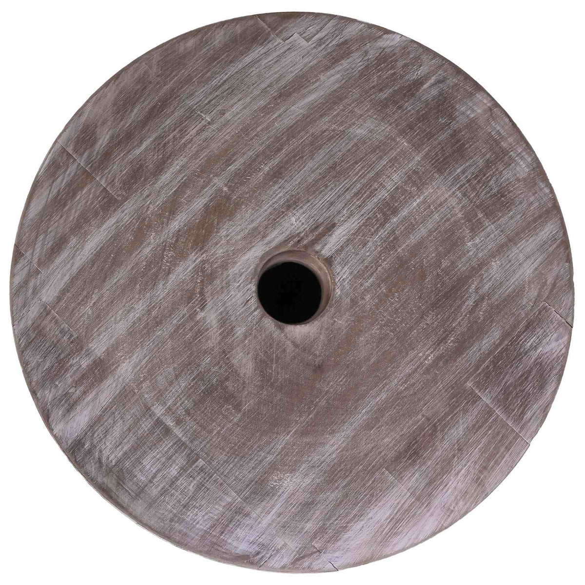 Parasol Base 23 kg Solid Wood Cylindrical White washed