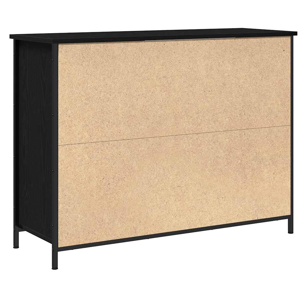 Sideboard 100x35x75 cm Engineered Wood Black oak