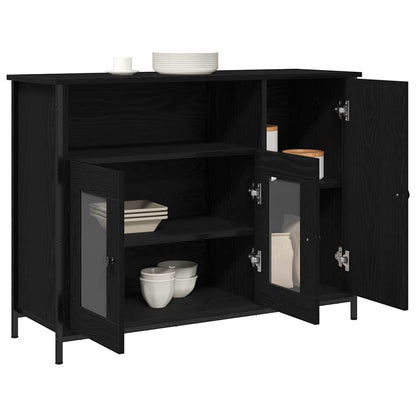 Sideboard 100x35x75 cm Engineered Wood Black oak