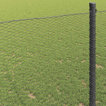 Hexagon Fence 1 x 50 m PVC Grey mesh Size 25 mm 1.4 m