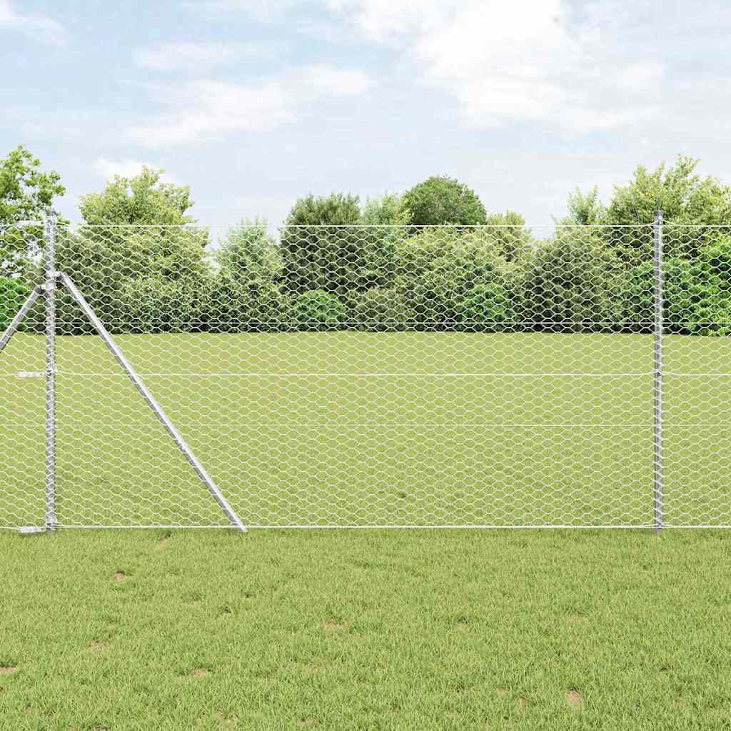 Fence Silver Galvanised Steel mesh Size