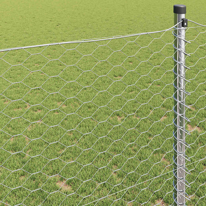 Hexagon Fence 1 x 50 m Silver Galvanised Steel mesh Size 36 mm 1.4 m