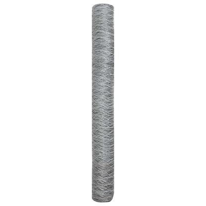Hexagon Fence 1 x 50 m Silver Galvanised Steel mesh Size 36 mm 1.4 m