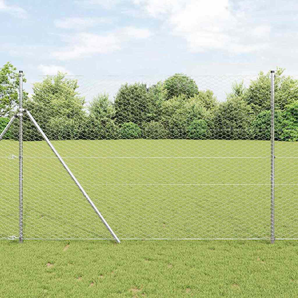 Fence Silver Galvanised Steel mesh Size