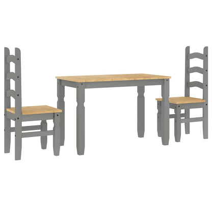3 Piece Dining Set "PANAMA" Solid Wood Pine 112 cm