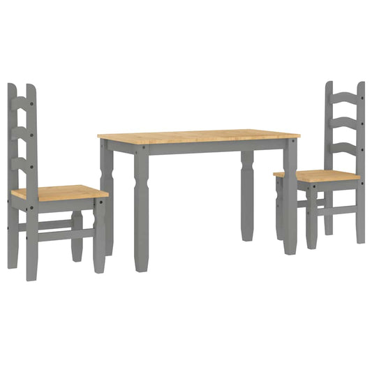3 Piece Dining Set "PANAMA" Solid Wood Pine 112 cm