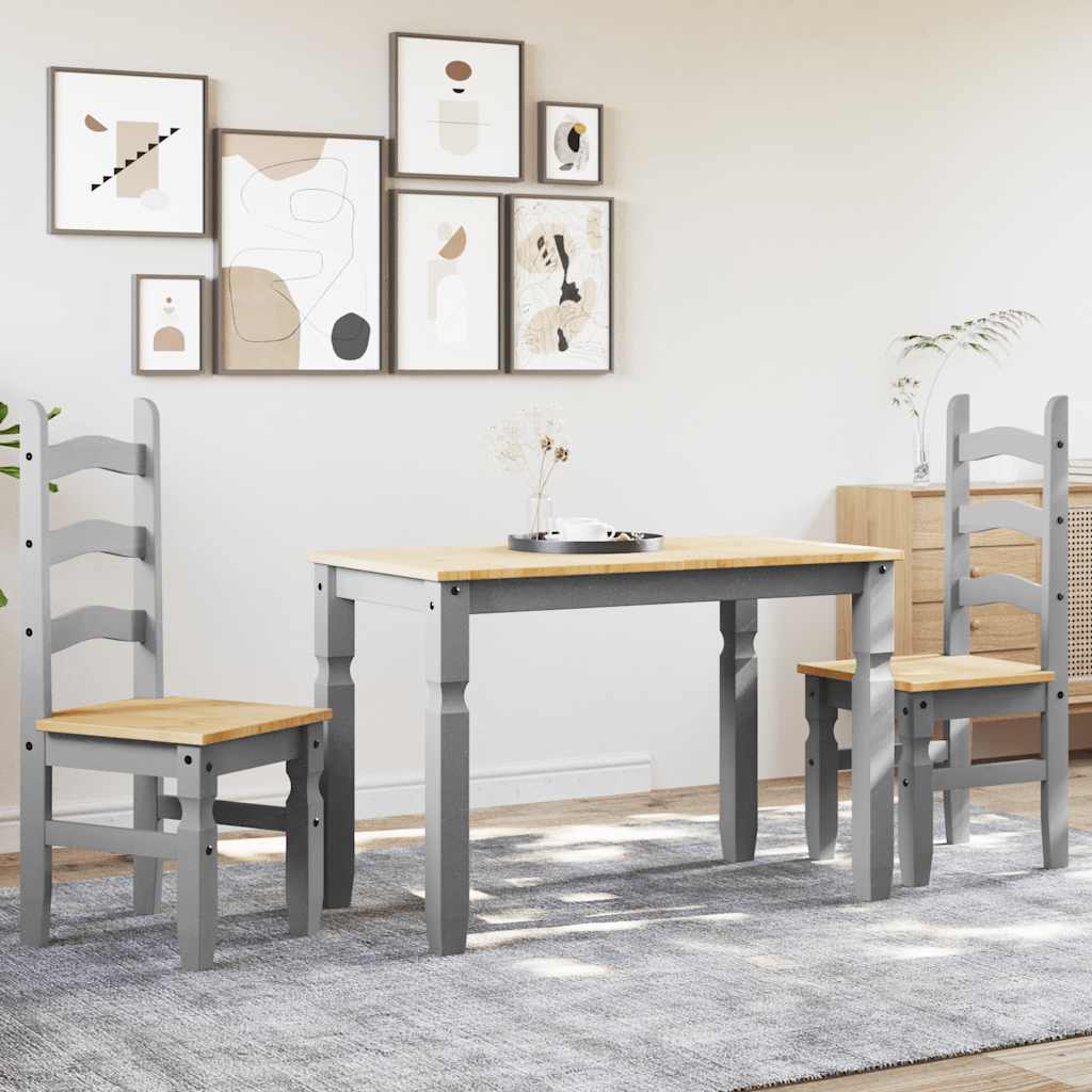 3 Piece Dining Set "PANAMA" Solid Wood Pine 112 cm