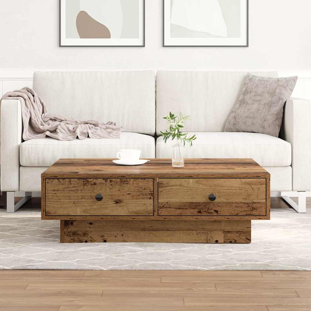Coffee Table Engineered Wood Width 90 cm Old wood 28 cm 90 cm