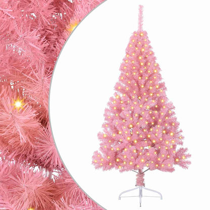 Artificial Pre-lit Christmas Tree PVC 180 cm Pink without baubles