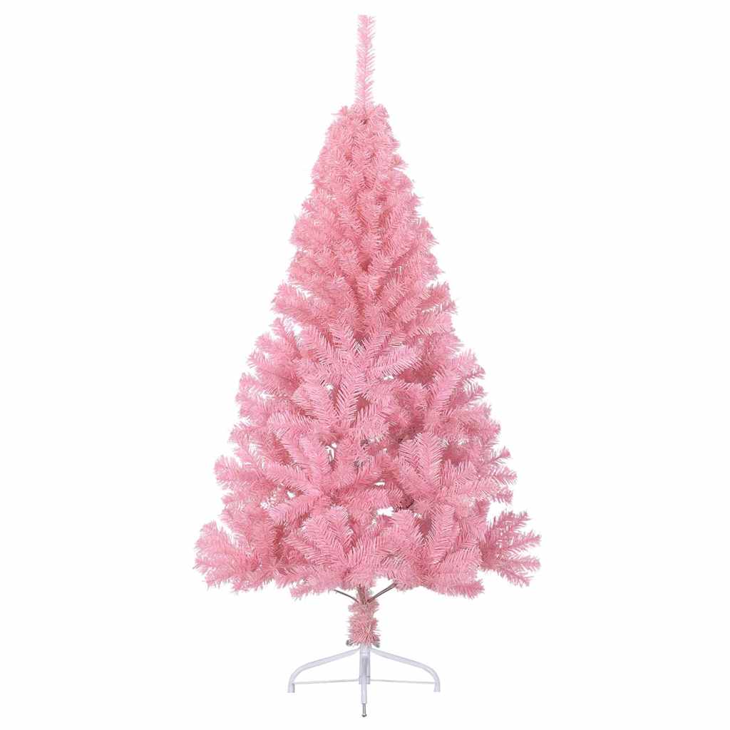 Artificial Pre-lit Christmas Tree PVC 180 cm Pink without baubles