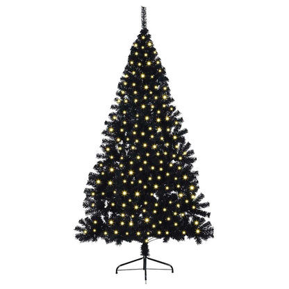 Artificial Pre-lit Christmas Tree PVC 210 cm Black without baubles