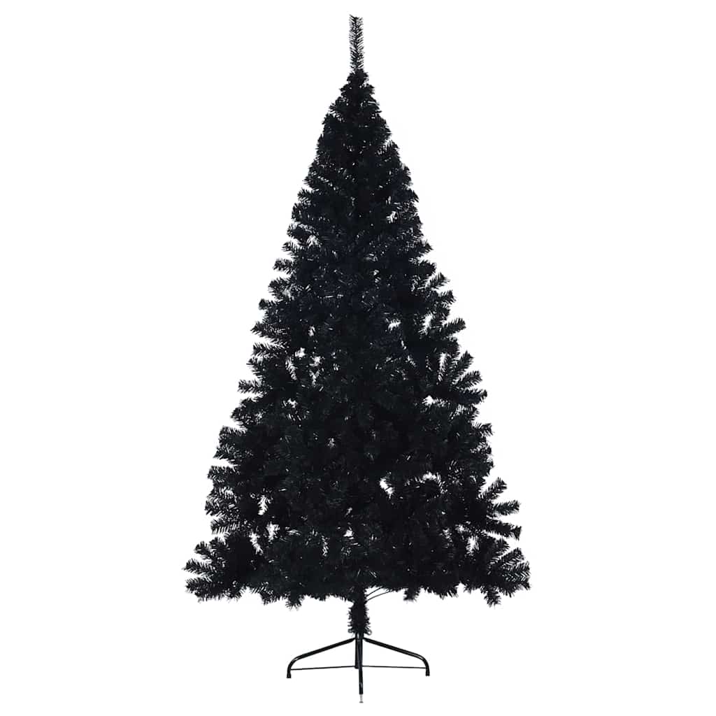 Artificial Pre-lit Christmas Tree PVC 210 cm Black without baubles