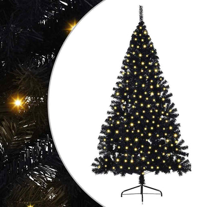 Artificial Pre-lit Christmas Tree PVC 240 cm Black without baubles
