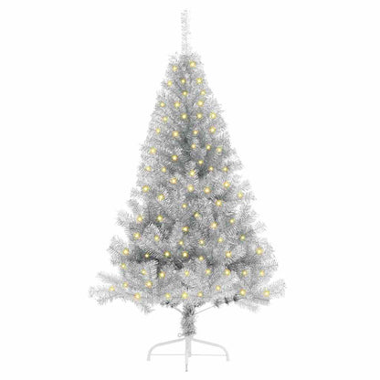 Artificial Pre-lit Christmas Tree PET 150 cm Silver without baubles
