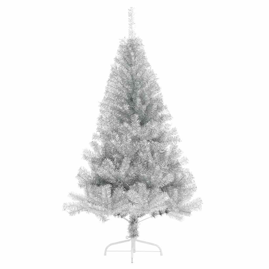 Artificial Pre-lit Christmas Tree PET 150 cm Silver without baubles