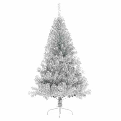 Artificial Pre-lit Christmas Tree PET 150 cm Silver without baubles